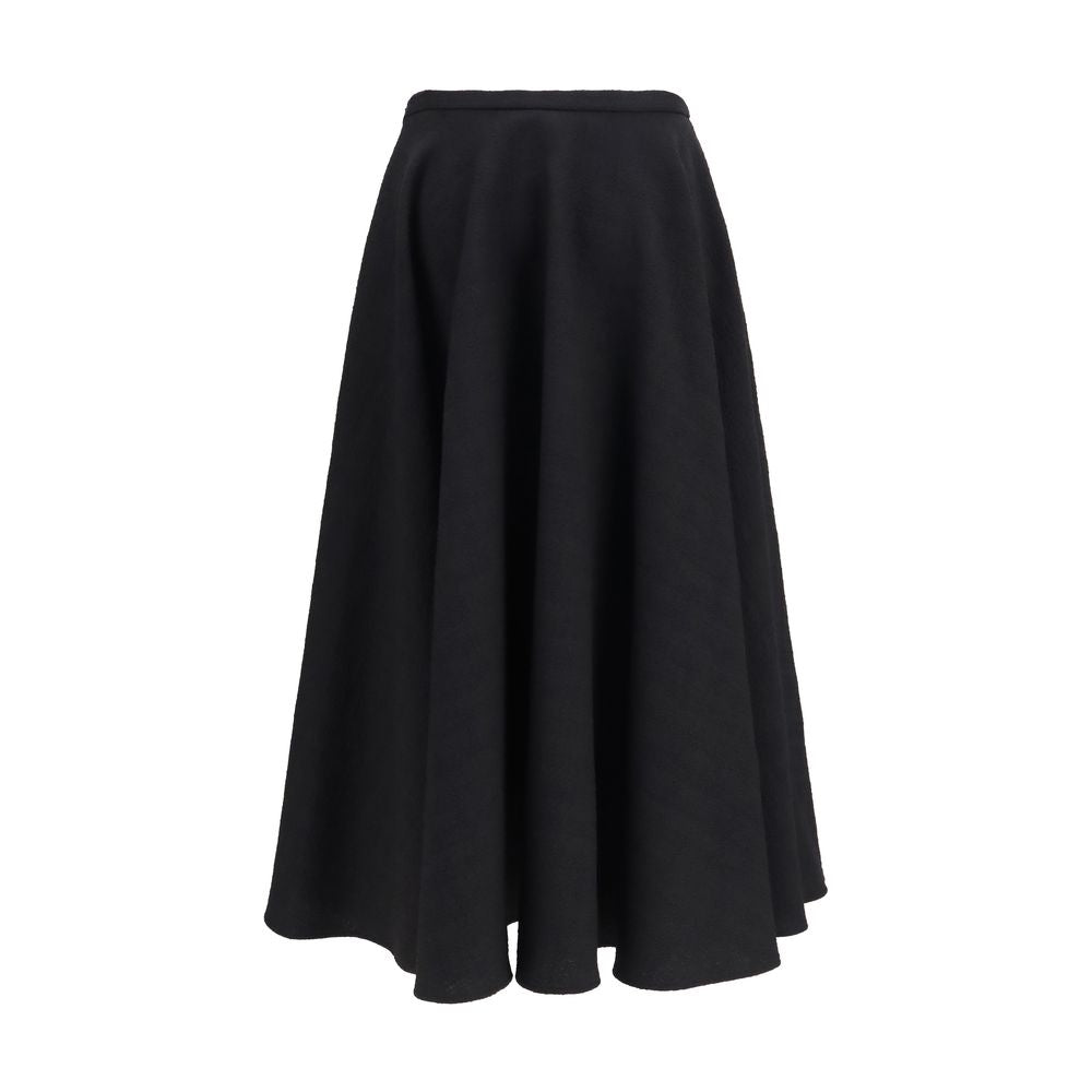 Lardini Black Wool Oves Aries Midi Skirt