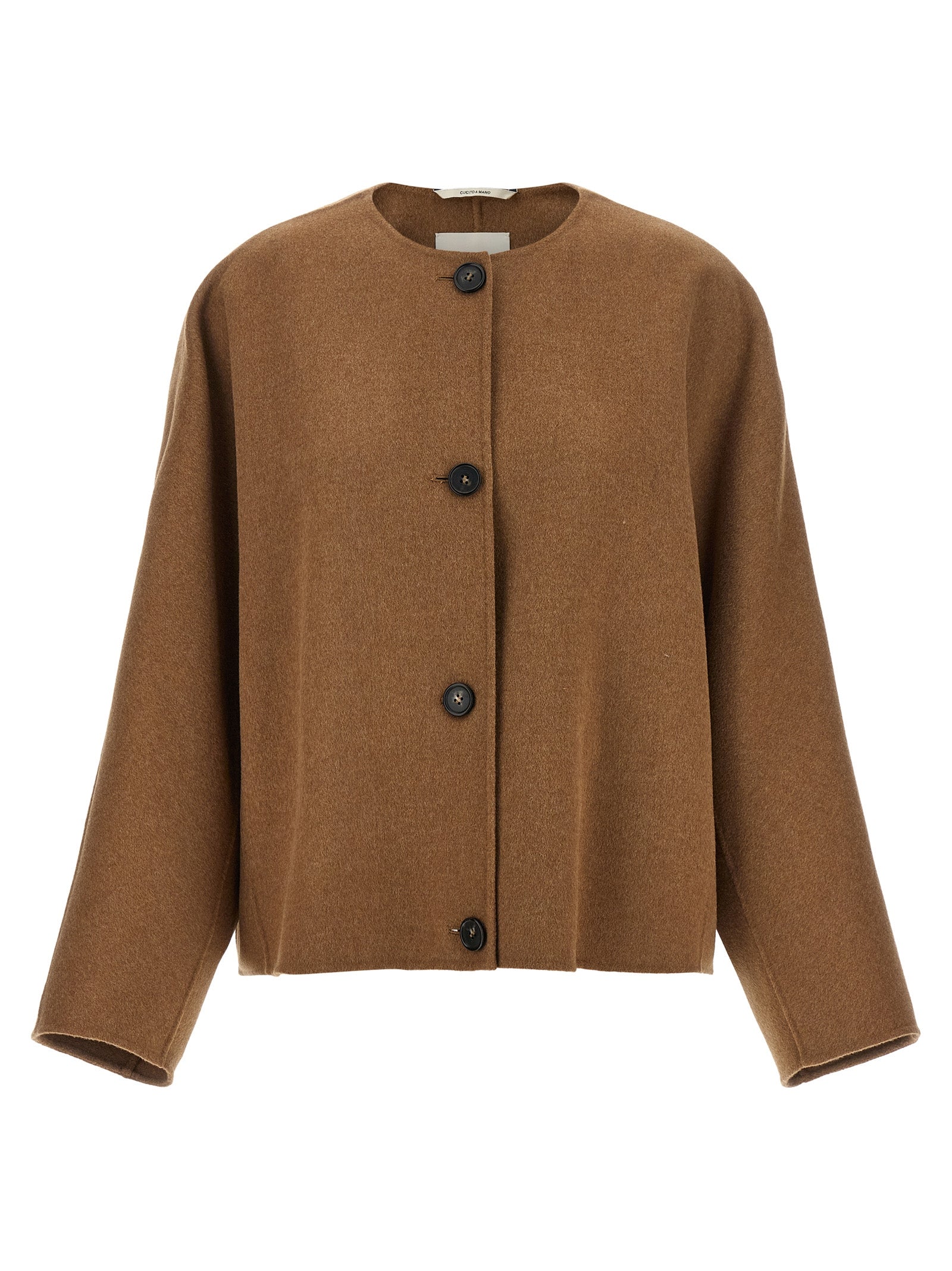 'S Max Mara Brown Wool Full-Length Jacket