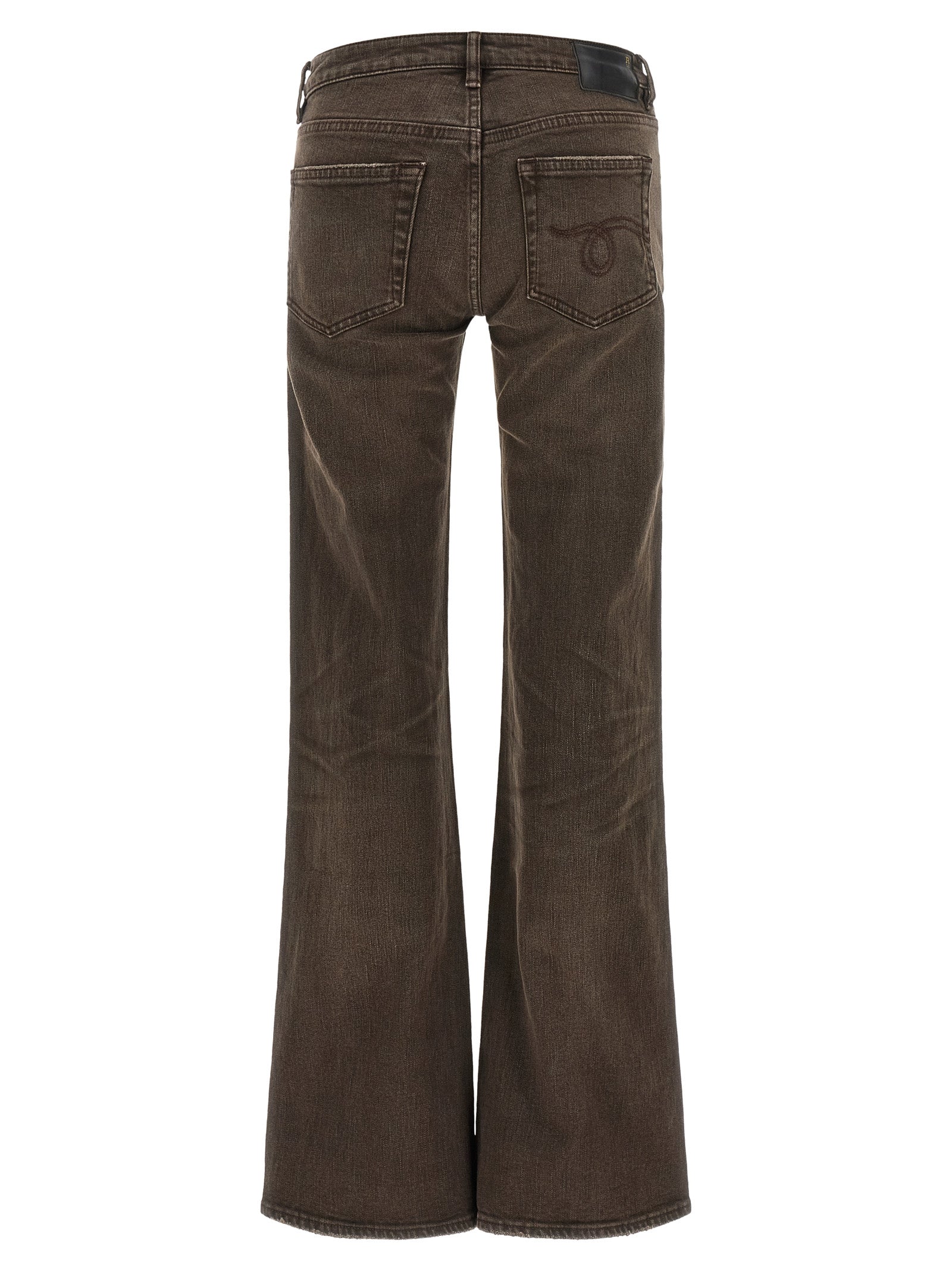 R13 Brown Cotton Flared Jeans