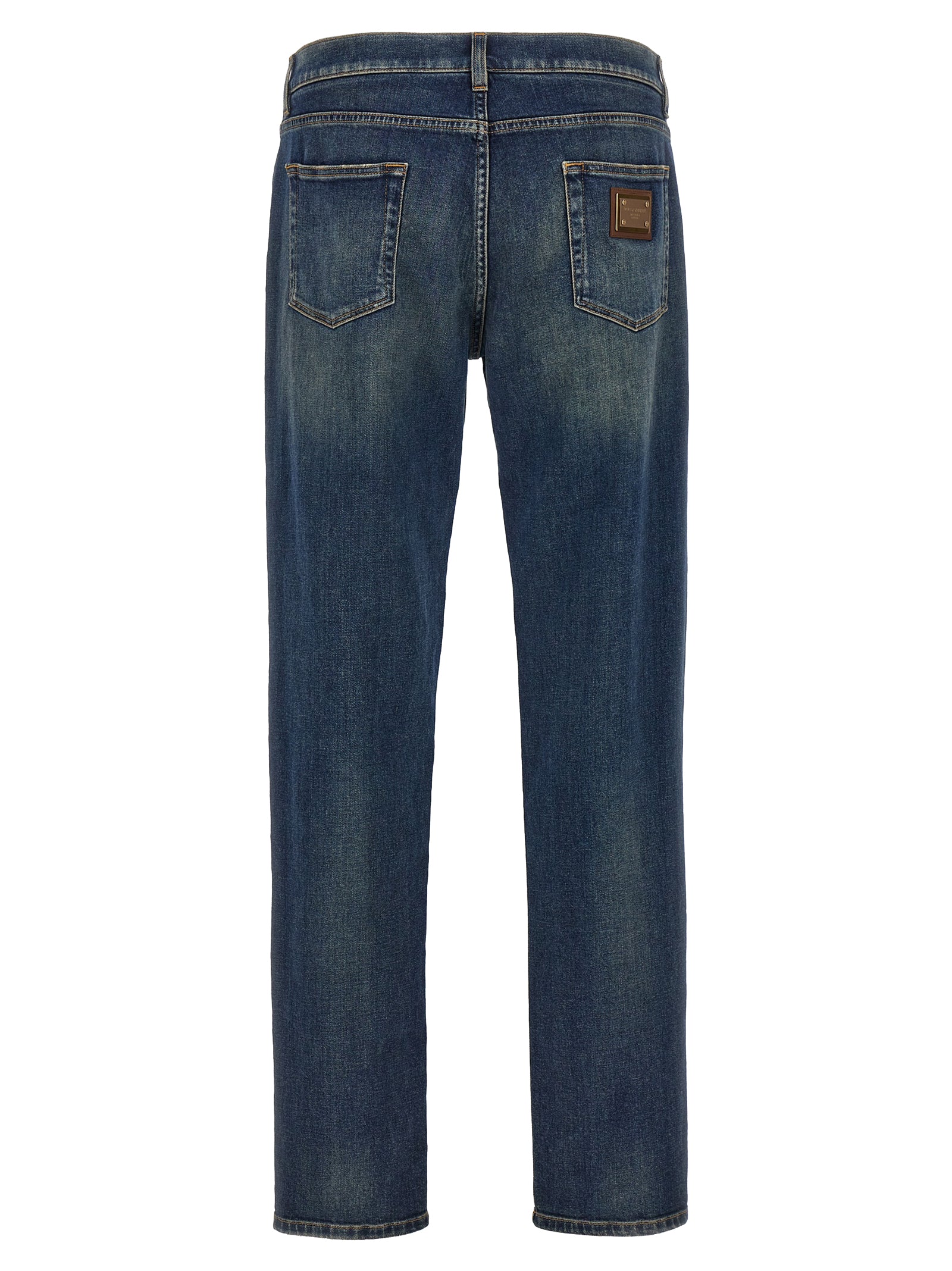 Dolce & Gabbana Blue Cotton Straight-Leg Jeans