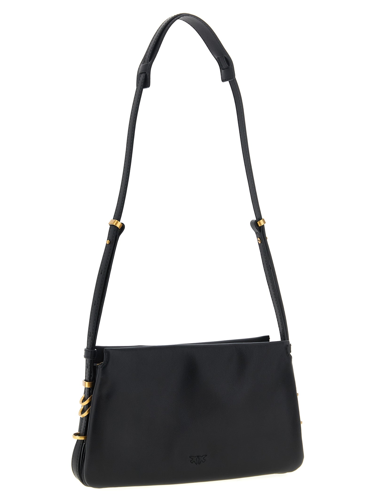 PINKO Black Calfskin Crossbody Bag
