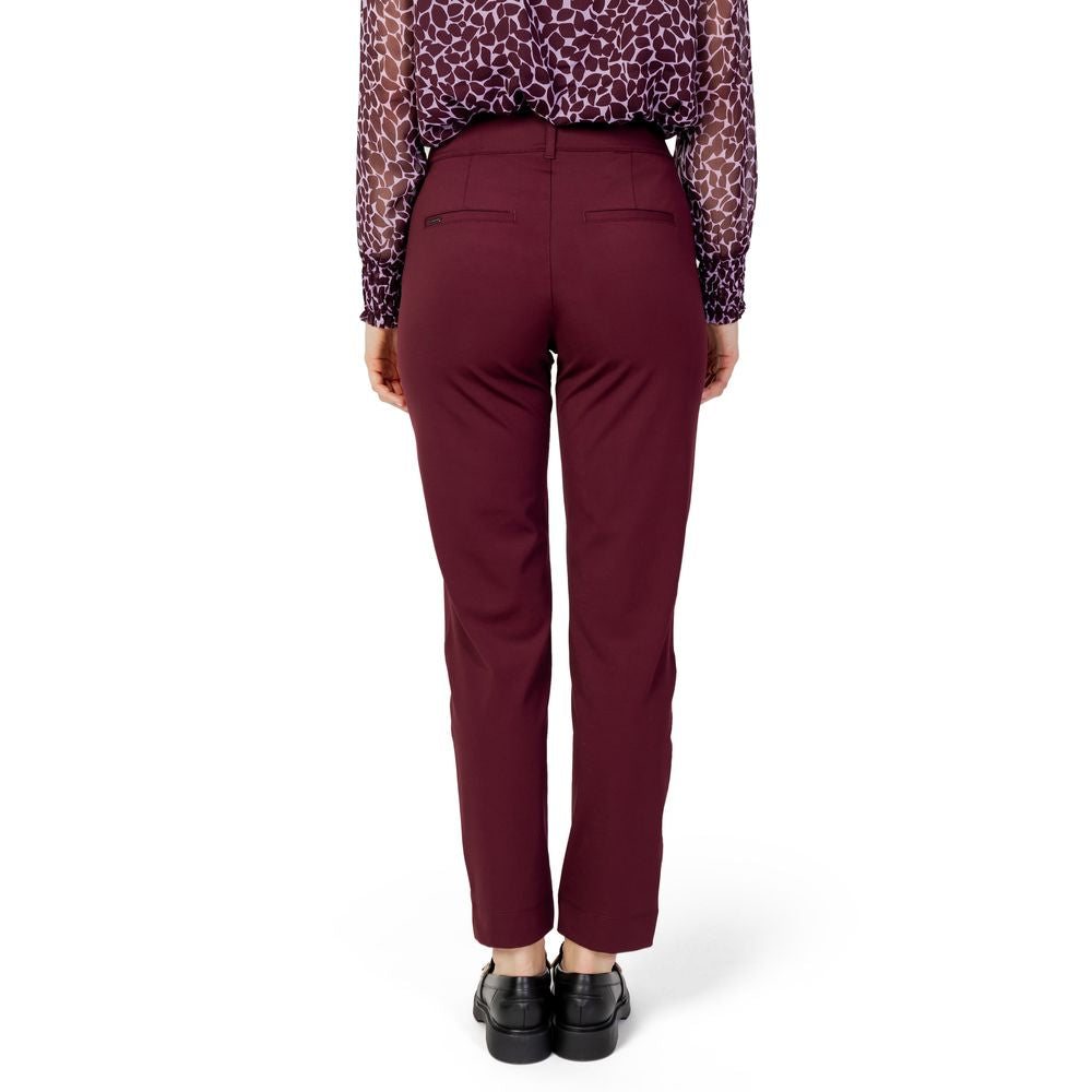 Street One Bordeaux Polyester Chino Pants