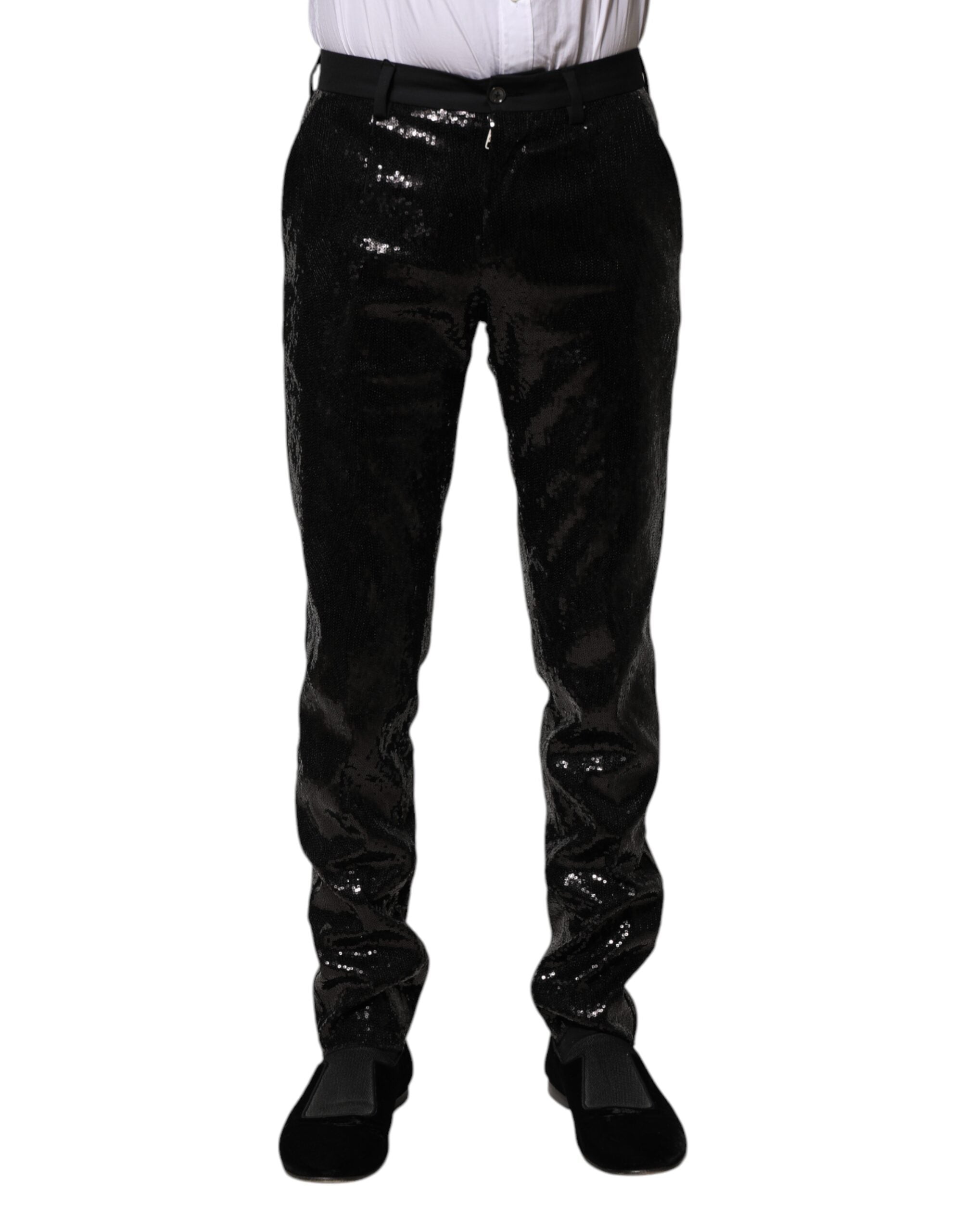 Dolce & Gabbana Black Sequined Embellishment Pants