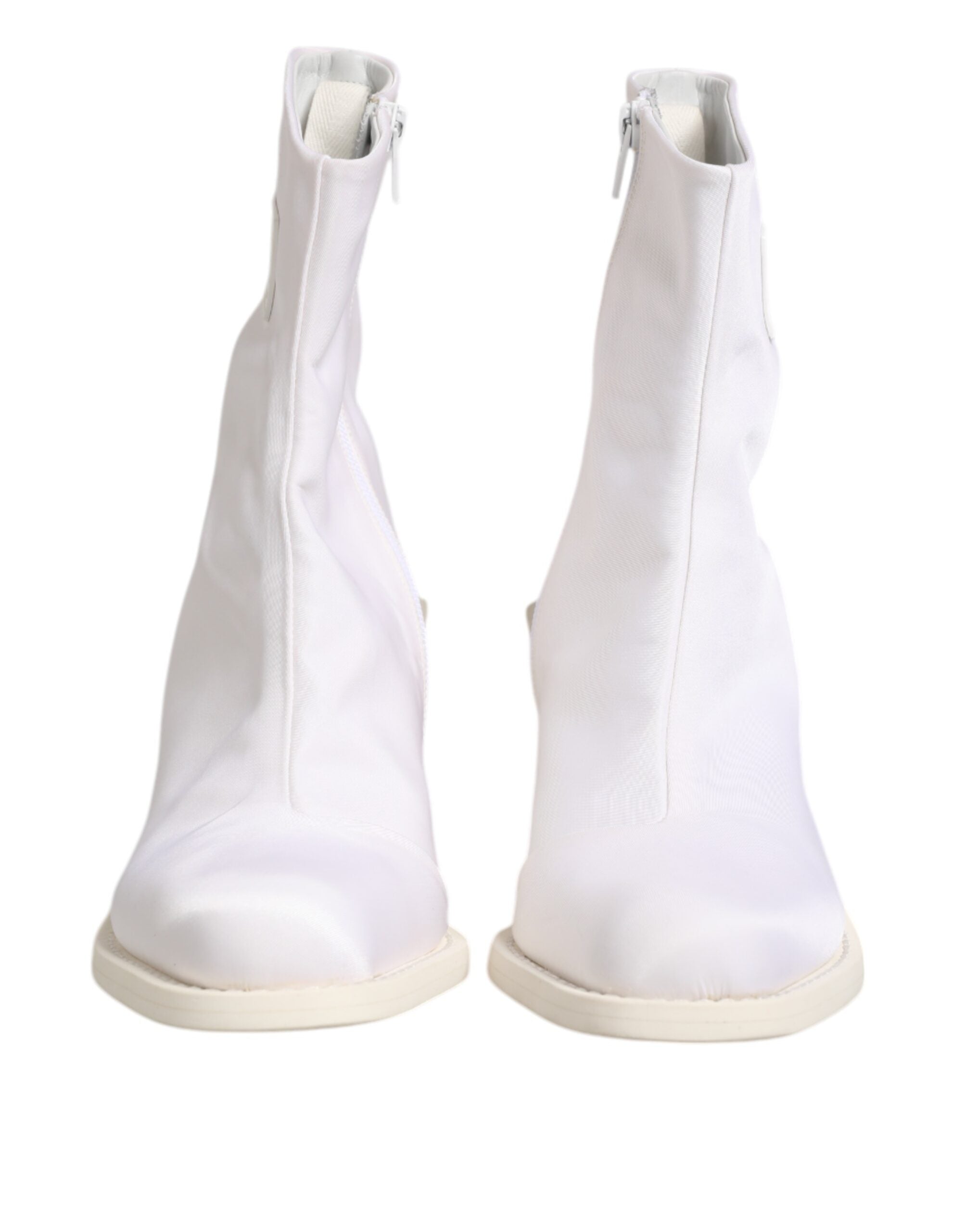 Maison Margiela White Square Heel Zip Ankle Boots Shoes