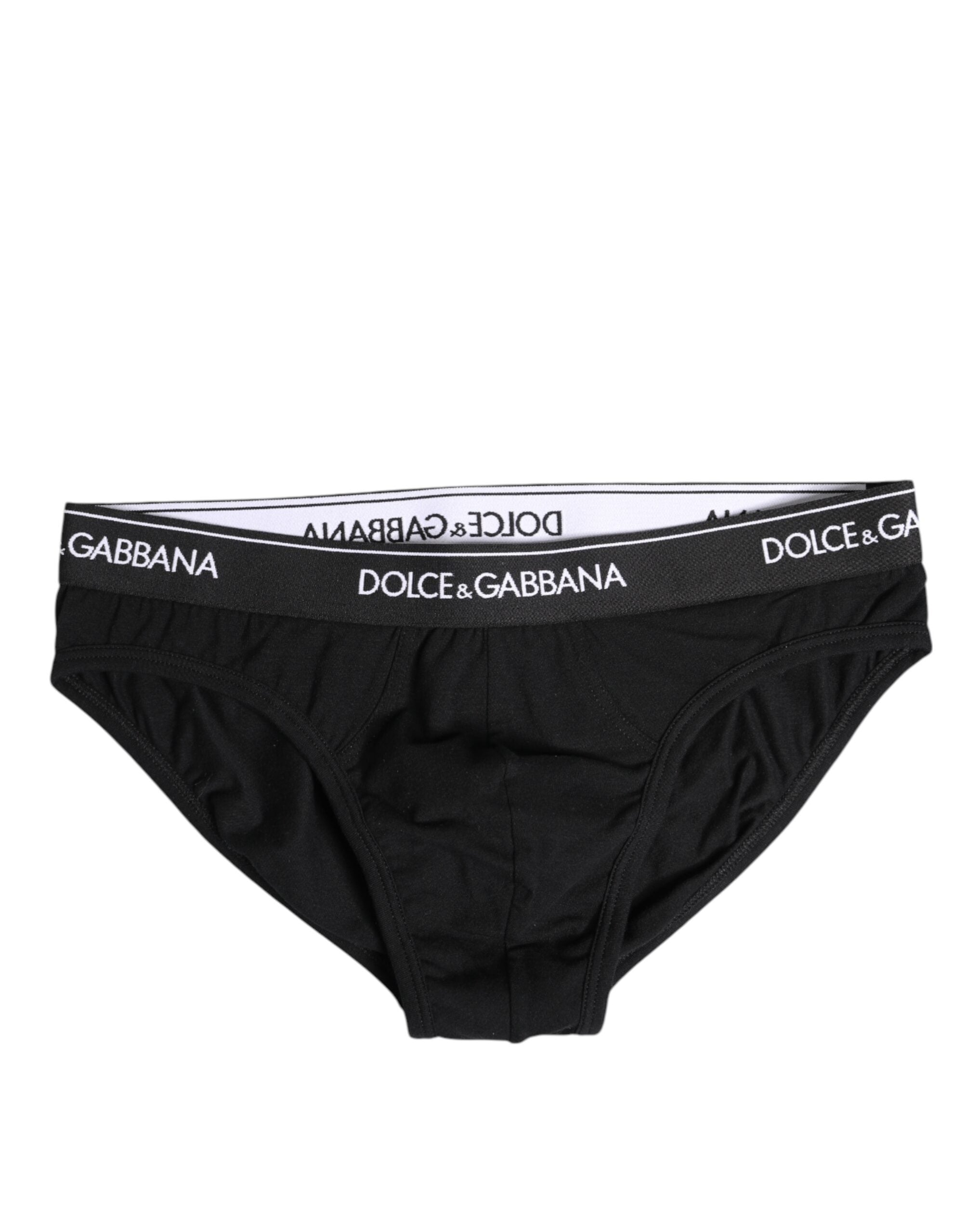 Dolce & Gabbana Black Cotton Stretch Regular Brief Underwear