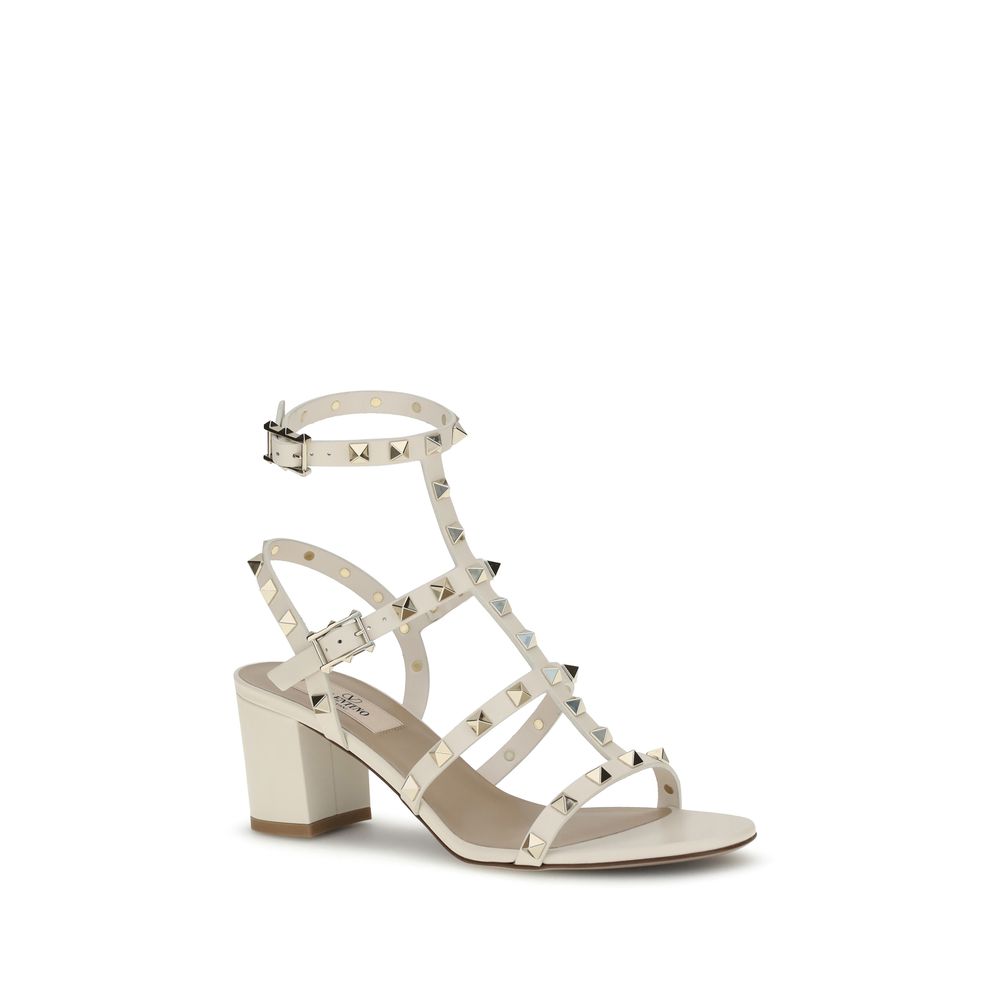 Valentino Garavani Beige Calf Leather Bos Taurus Sandals