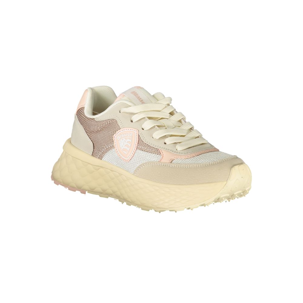 Blauer Beige Polyurethane Women Sneaker