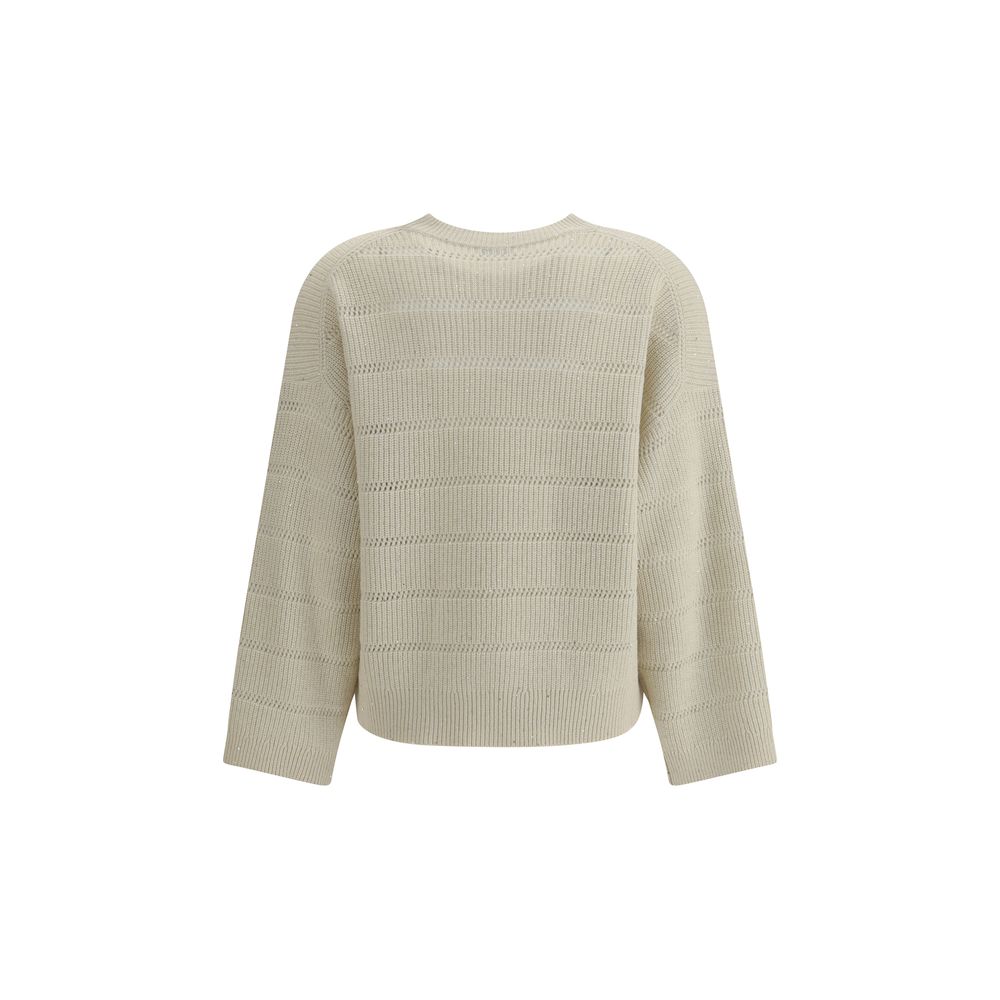 Brunello Cucinelli White Cashmere Sweater