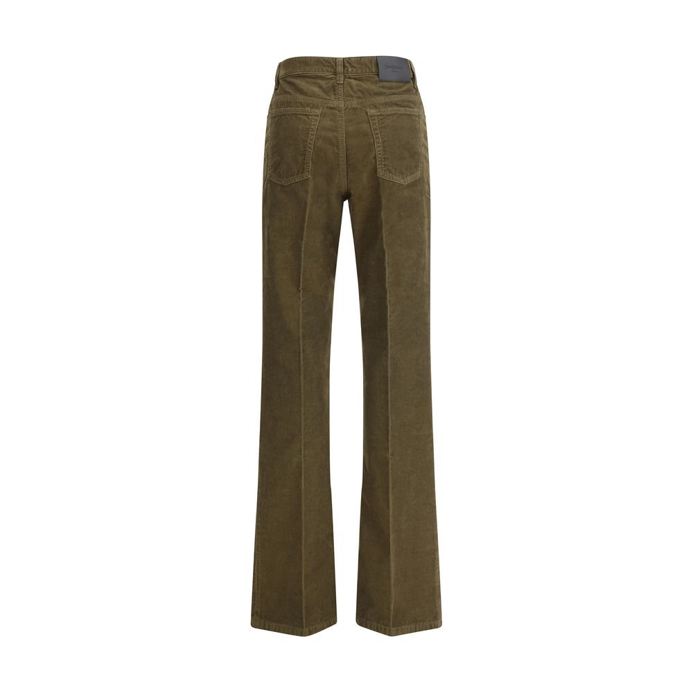 Saint Laurent Bicolor Cotton Casual Pants