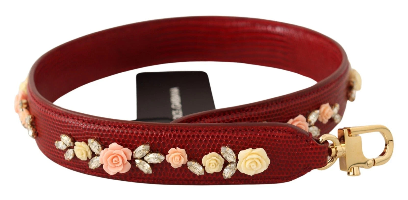 Dolce & Gabbana Floral Crystals Exotic Shoulder Strap Bag Accessory