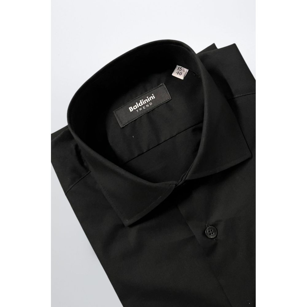 Baldinini Trend Black Cotton Men's Shirt