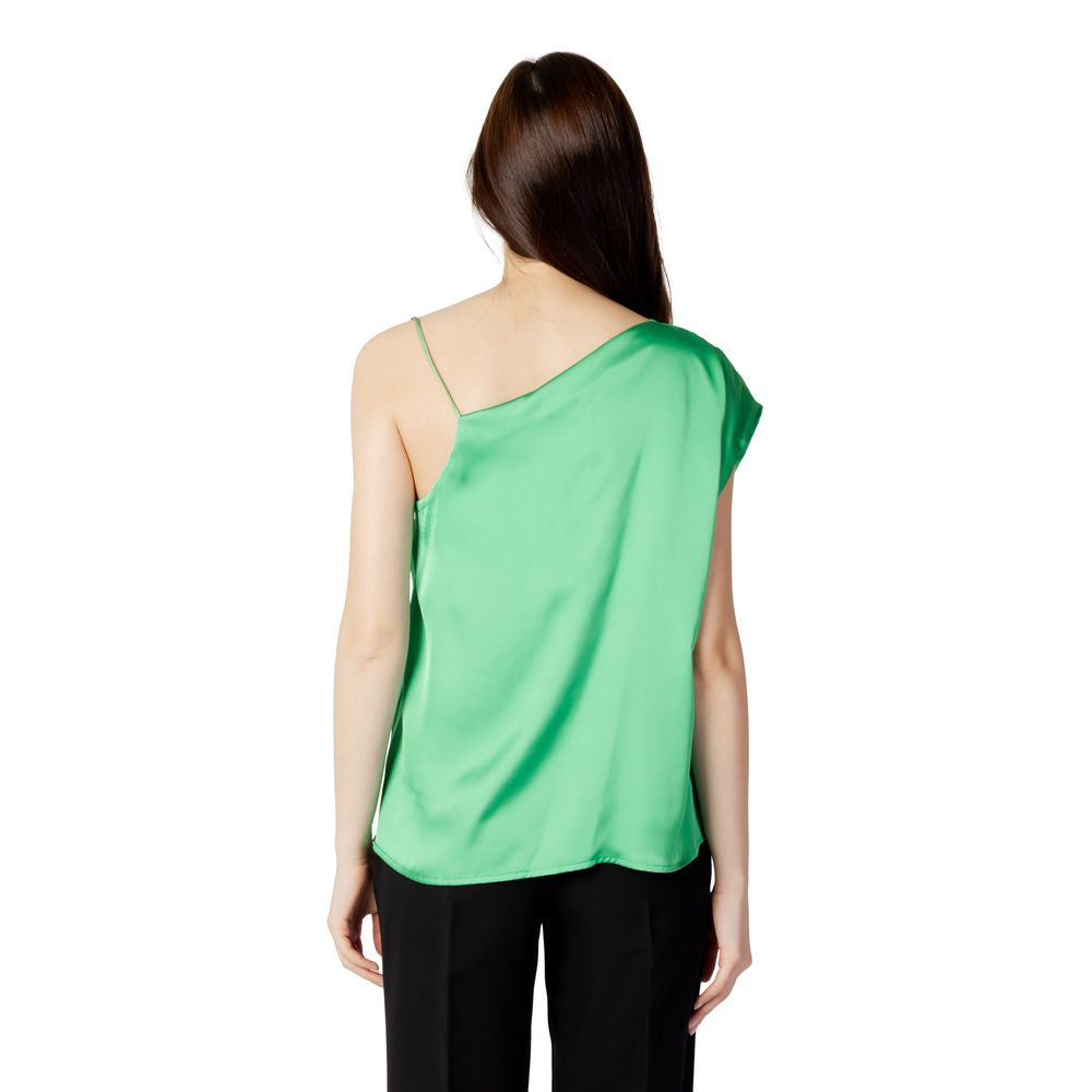 Hanny Deep Green Polyester Tank Tops