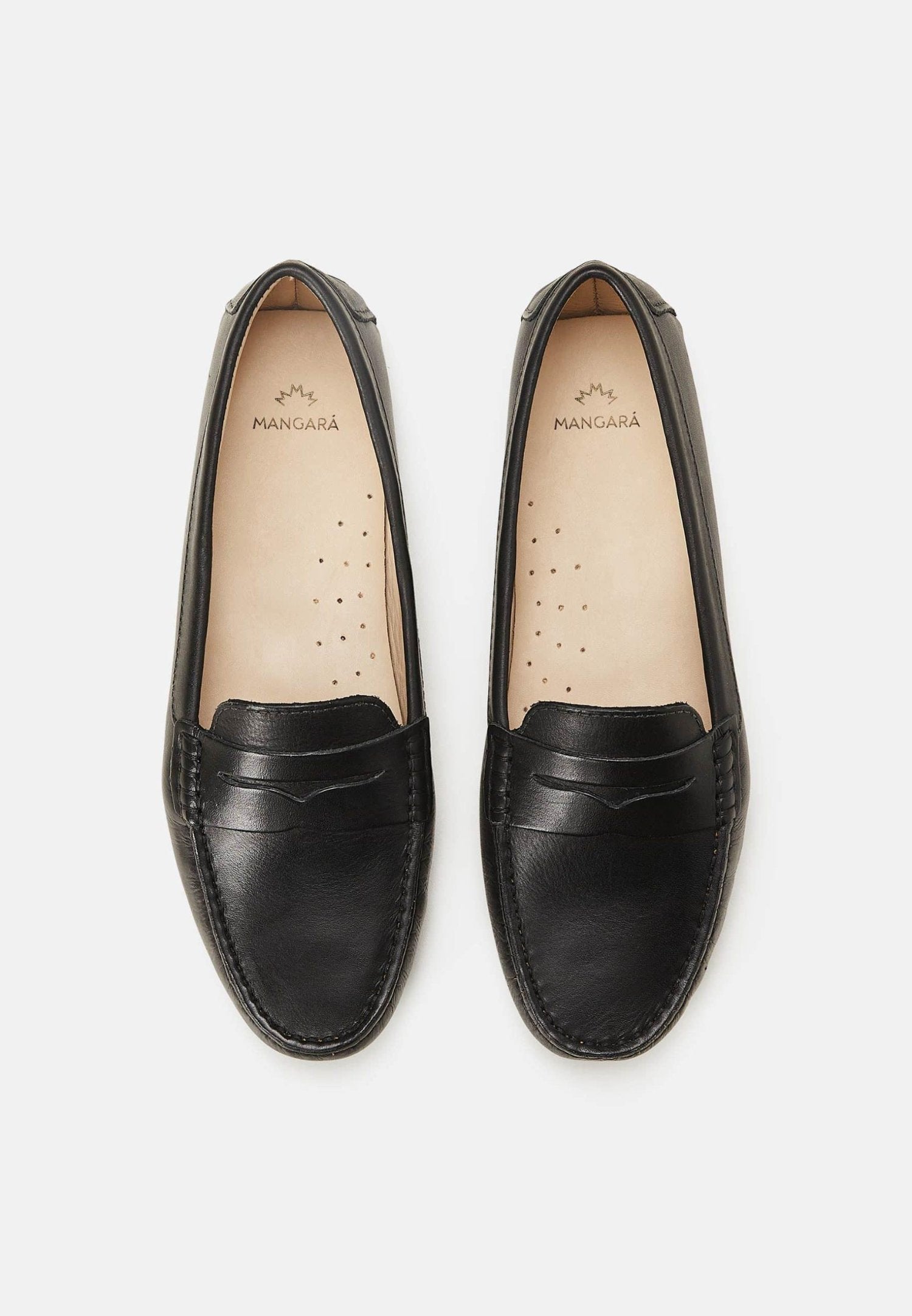 Mangará Atelier Black Calf Leather Penny Loafers – Women’S Classic Driving Shoes