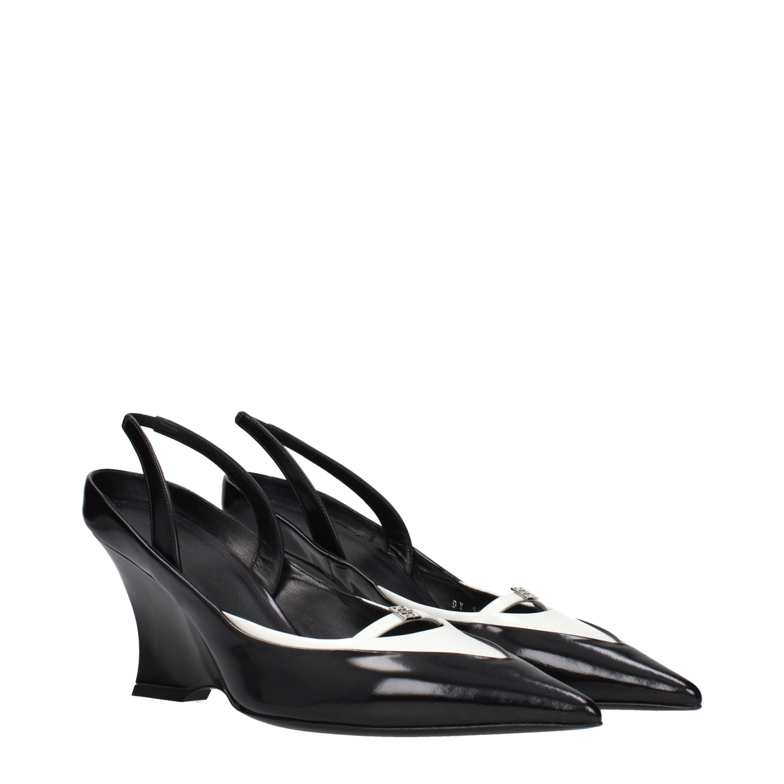 Givenchy Black Leather Wedge Sandals