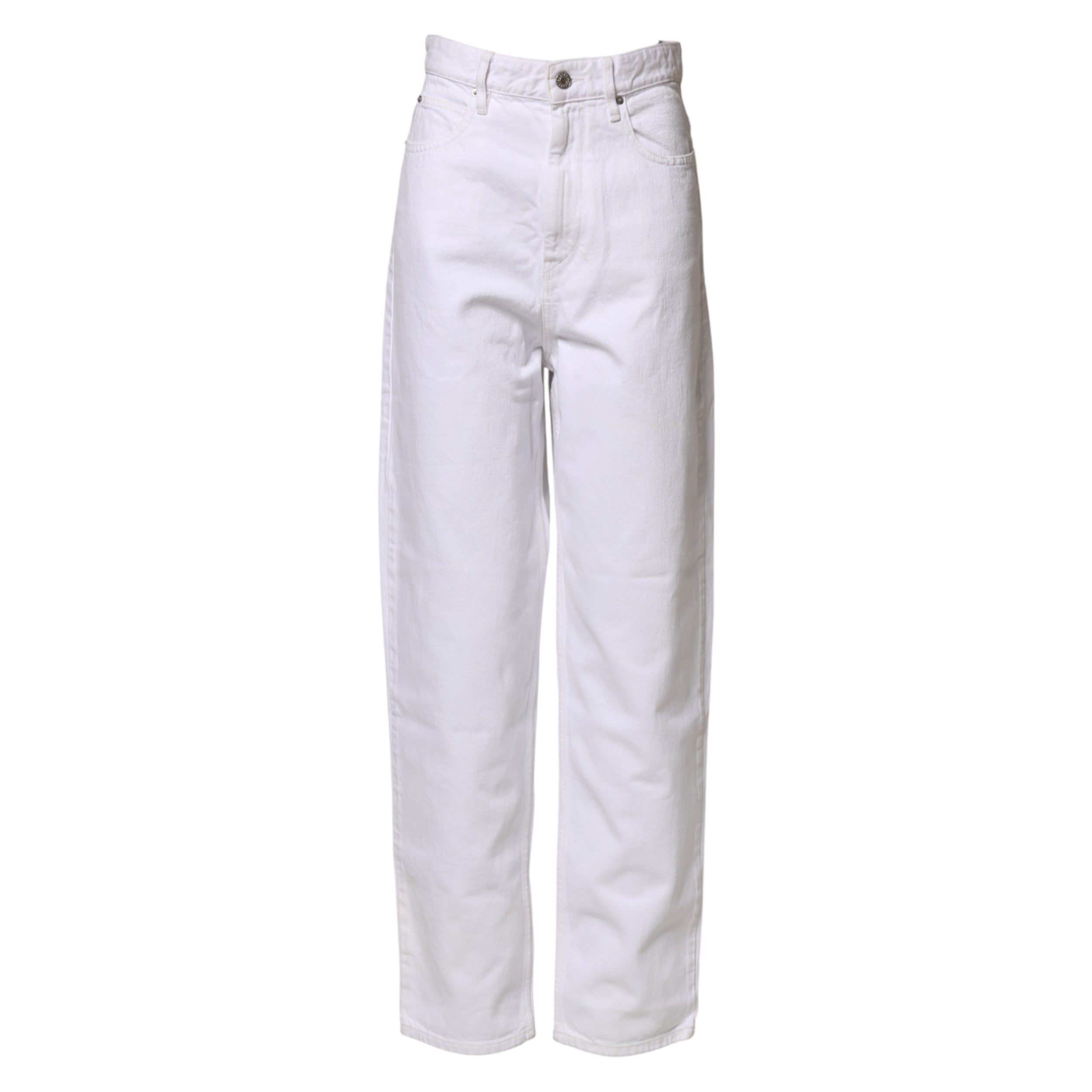 ISABEL MARANT ETOILE White High Waist Straight Denim Jeans